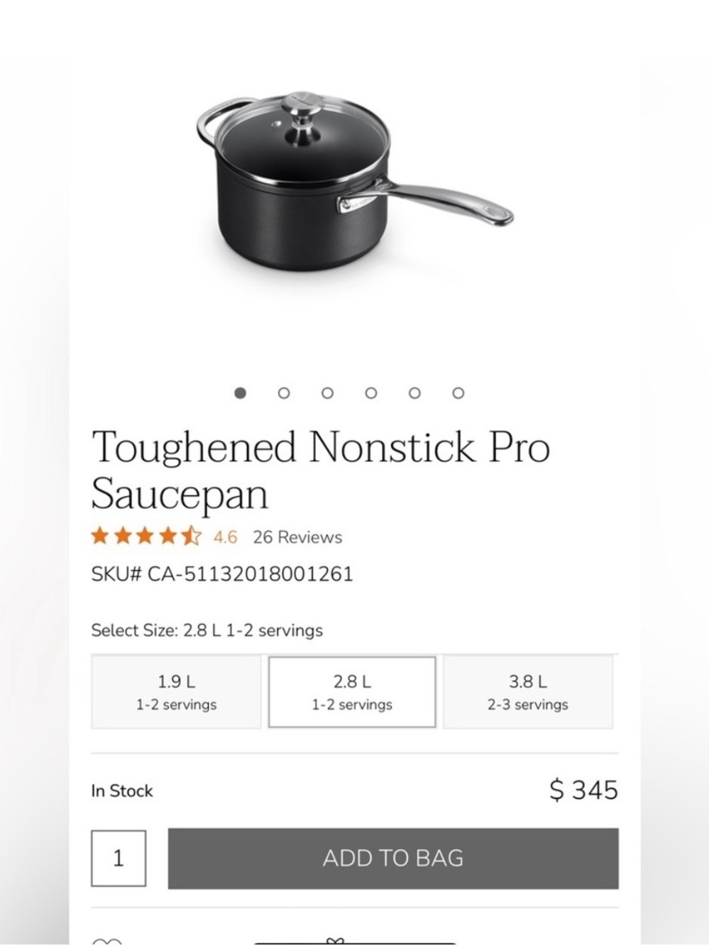 Le Creuset Black Toughened Nonstick Pro Saucepan with Lid